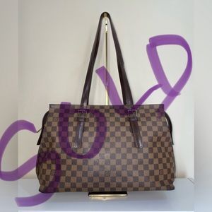 Louis Vuitton Damier Chelsea Ebene Pattern Shoulder Bag